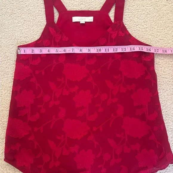 LOFT Vibrant Red Floral Camisole - Picture 3 of 6